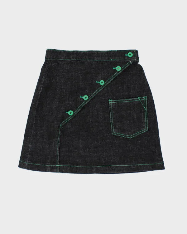 Y2k 00s Black Denim Skirt - M