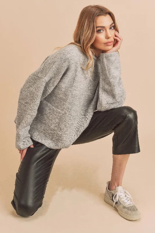 Ryleigh Sweater: Heather Grey Transparent Opaque Sheer