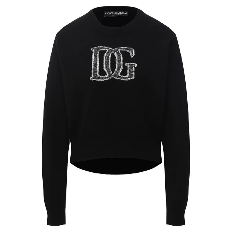 Black Wool Sweater Satin Blend Silk Blend Wool Blend