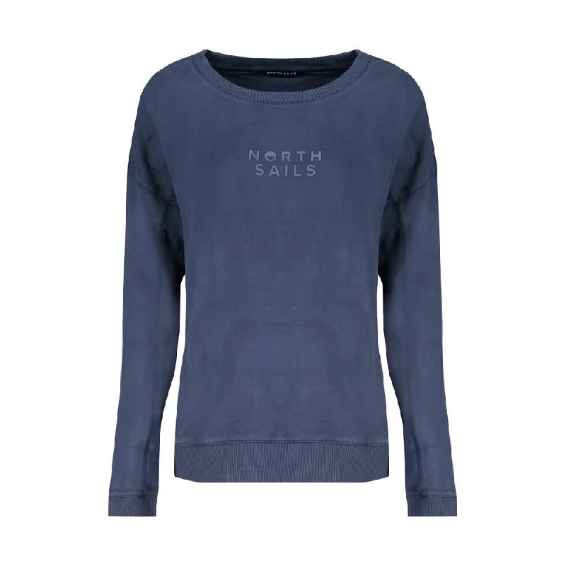 Blue Cotton Sweater Handmade Hand-knitted Hand-woven