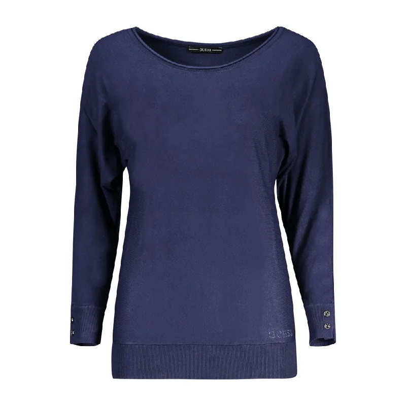 Blue Viscose Sweater Print Jacquard Patchwork