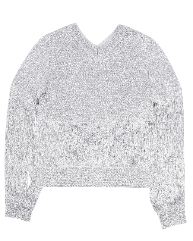 Fringe Sweater Silk Blend Satin Velvet