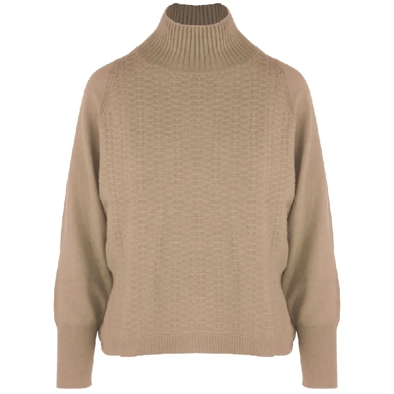 Brown Cashmere Sweater Embroidered Appliqued Beaded