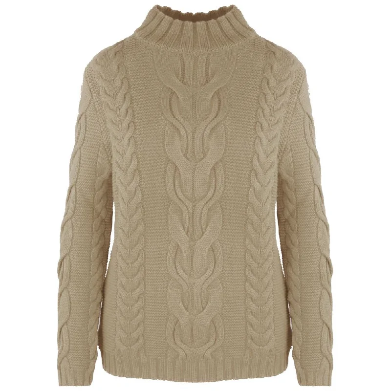 Brown Wool Sweater Elasticated Padded Insulated