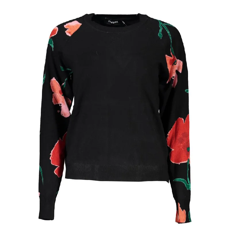 Chic Contrast Crew Neck Sweater Toggled Drawstring Belted