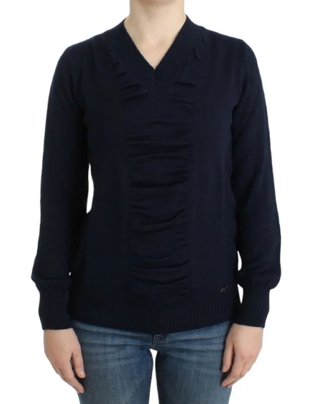 Elegant V-Neck Lightweight Sweater Layered Multi-layer Single Layer