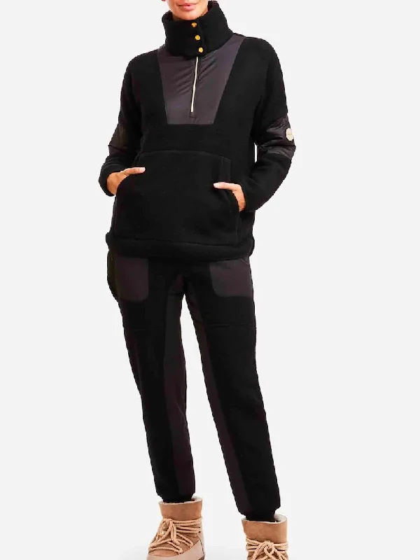 Fonna Wool Fleece Sweater Women Solid Print Embellished
