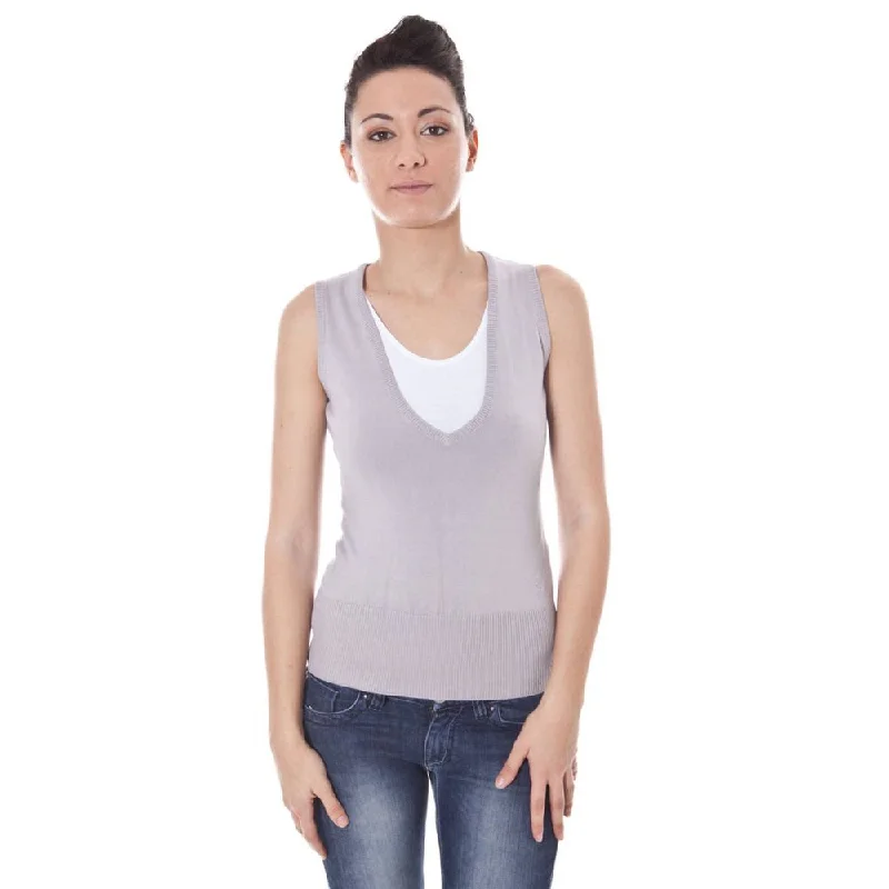 Gray Cotton Sweater Front Pockets Side Pockets Patch Pockets