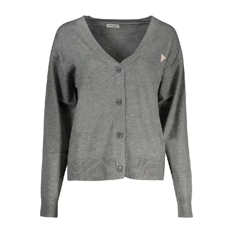 Gray Polyester Sweater Mesh Blend Leather Blend Suede Blend