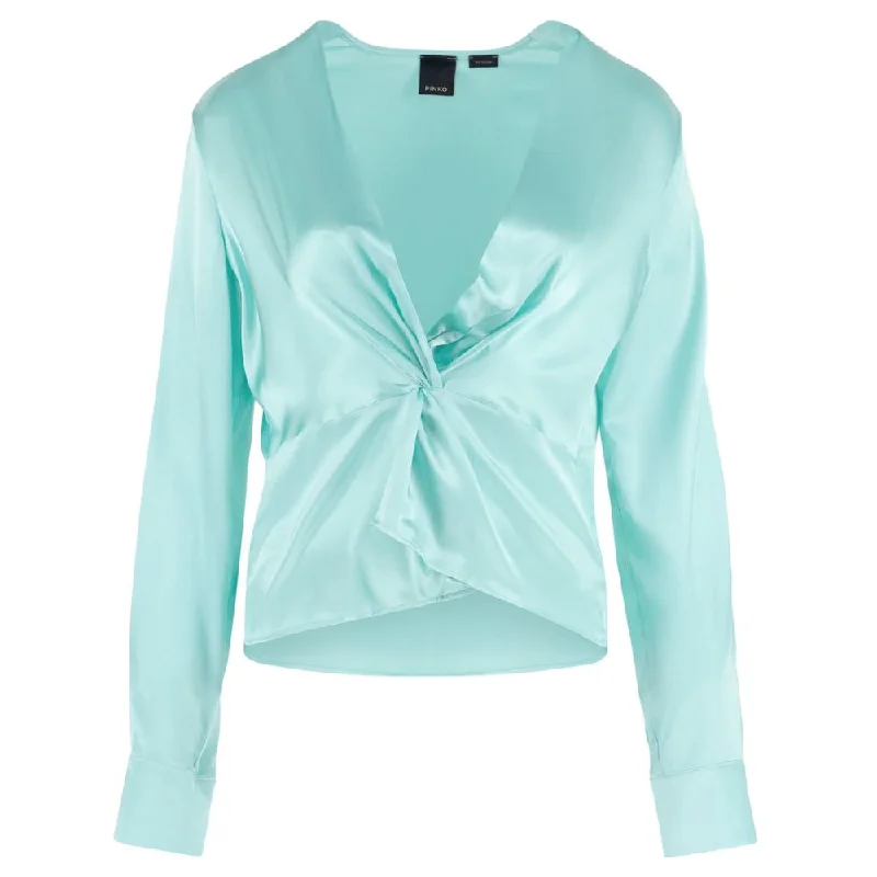 Green Silk Sweater Welt Pockets Slit Pockets Flap Pockets