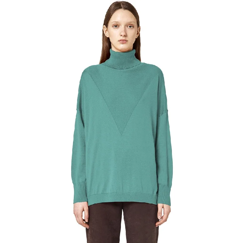 Green Silk Sweater Striped Floral Plaid