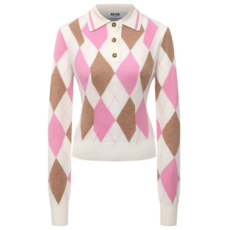 Multicolor Wool Vergine Sweater Real Fur Shearling Chenille