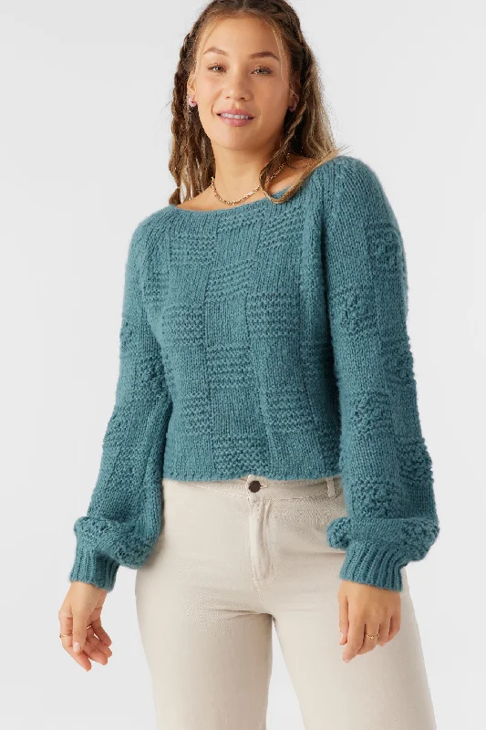 Oneill SACHA LONG SLEEVE SWEATER - SILVER PINE Long Sweater Short Sweater Cropped Sweater Oneill SACHA LONG SLEEVE SWEATER - SILVER PINE Long Sweater Short Sweater Cropped Sweater
