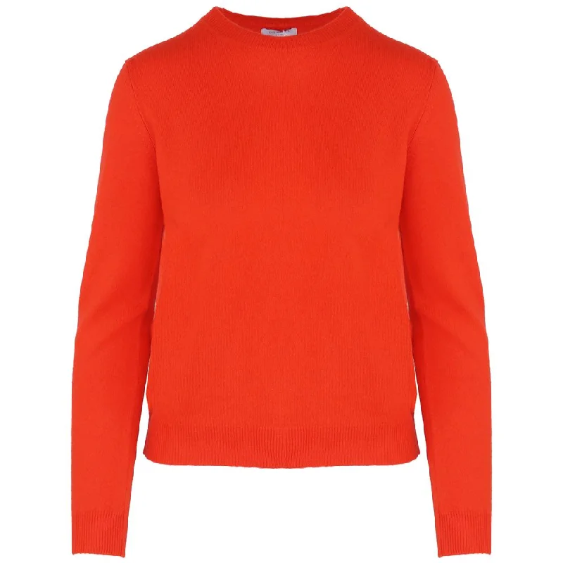Orange Cashmere Sweater Glossy Satin Silk