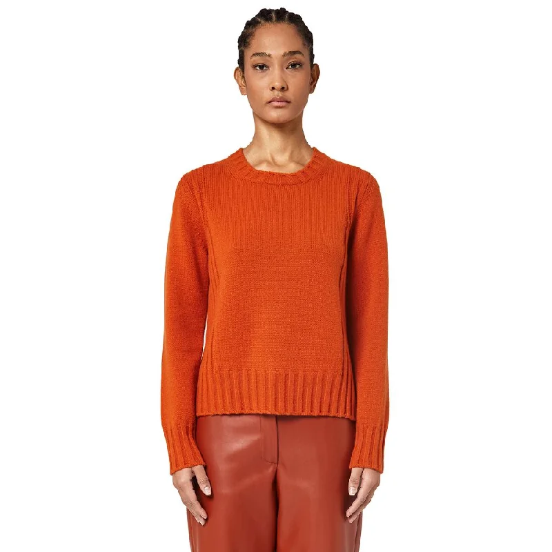 Orange Cashmere Sweater Fleece Sweater Nylon Polyester