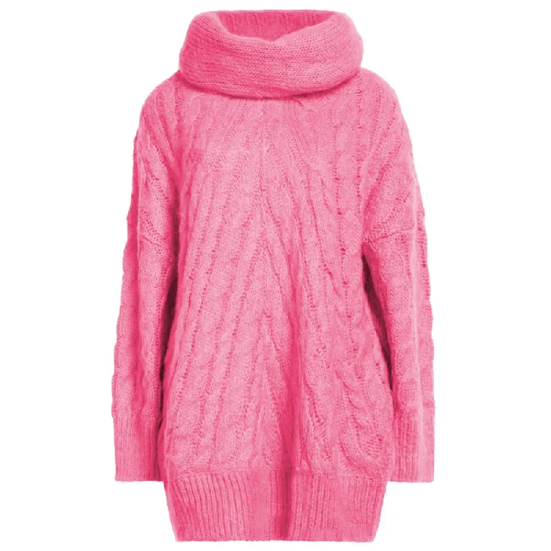 Pink Acrylic Sweater Slim Fit Regular Fit Oversized