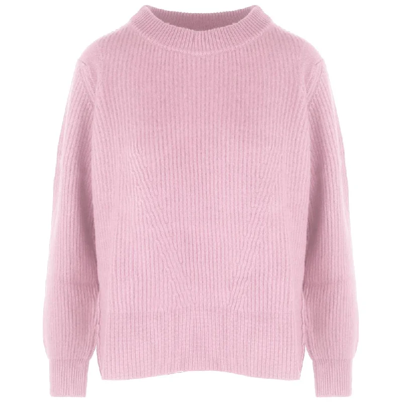 Pink Cashmere Sweater Handmade Hand-knitted Hand-woven