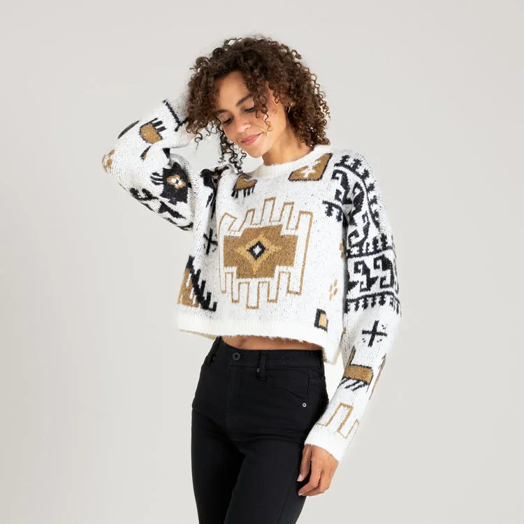 Roark Kos Sweater - WHITE WOLF Real Fur Shearling Chenille