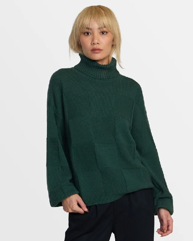 RVCA VINEYARD TURTLENECK SWEATER - PINENEEDLE Machine Wash Dry Clean Hand Wash