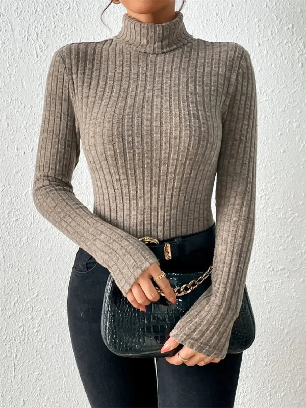 FZ Women's Turtleneck Long Sleeve Sweater Top Chenille Fabric Brocade Fabric Lace Fabric