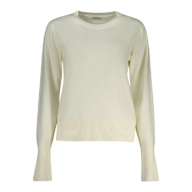 White Polyester Sweater Chenille Blend Fleece Blend Nylon Blend