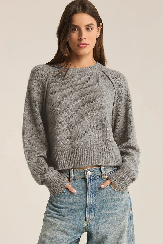 Z-Supply Adrian Sweater - CLASSIC HEATHER GREY Jersey Fabric Tulle Fabric Batik Fabric