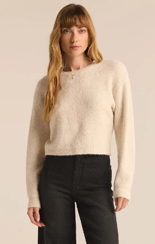Z-Supply Destiny Plush Sweater - WINTER WHITE Zippered Buttoned Snapped