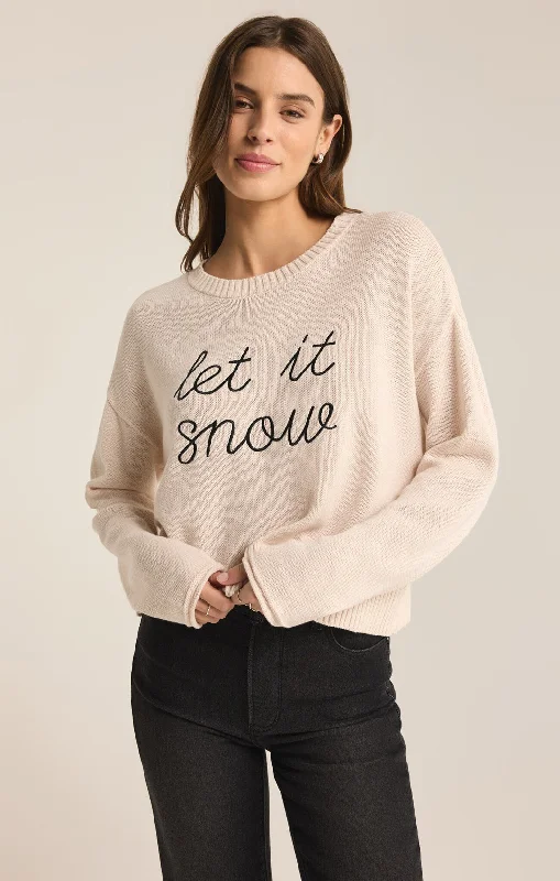 Z-Supply Sienna Sweater - WINTER WHITE Polka Dot Checkered Tartan