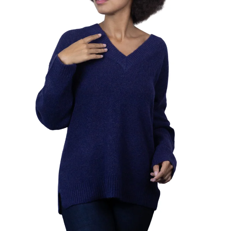 Boyfriend V-Neck Sweater in  Iris