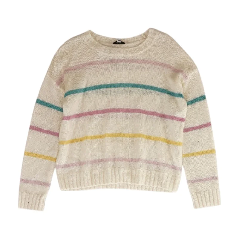 Ivory Striped Crewneck Sweater