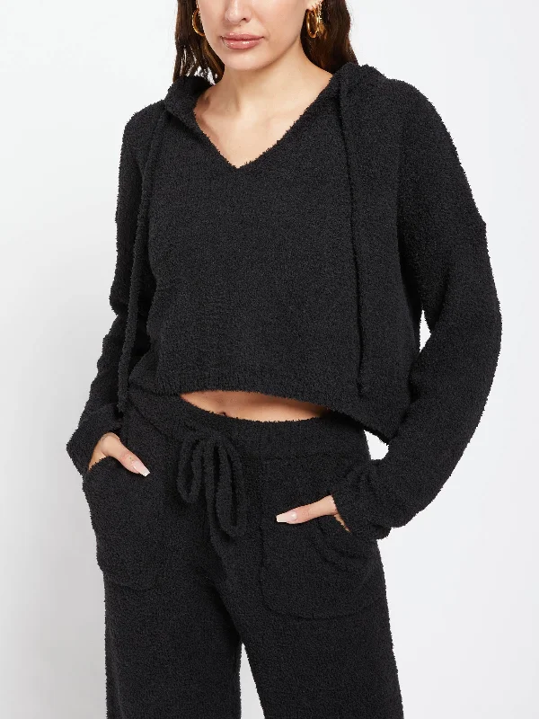 Notched Hooded Sweater