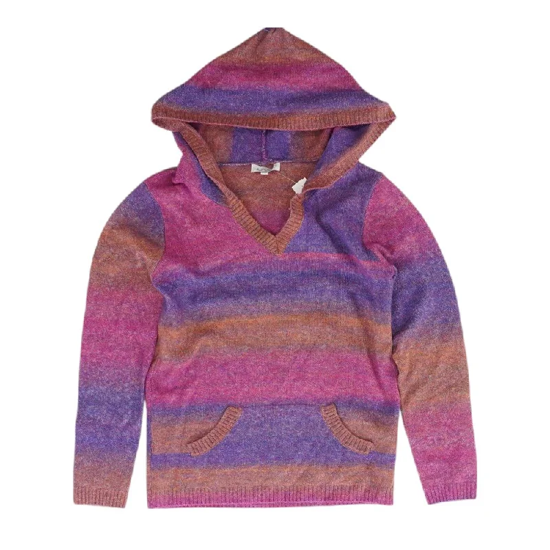 Purple Color Block Pullover Sweater