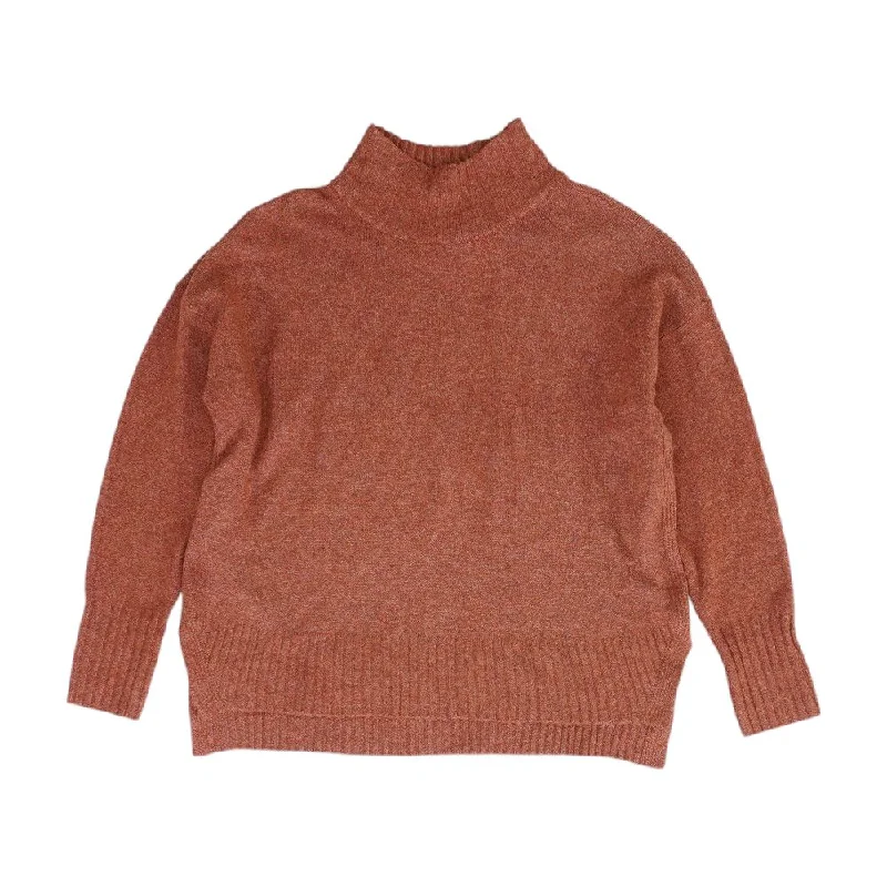 Rust Solid Mockneck Sweater