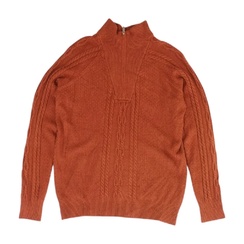 Rust Solid Turtleneck Sweater