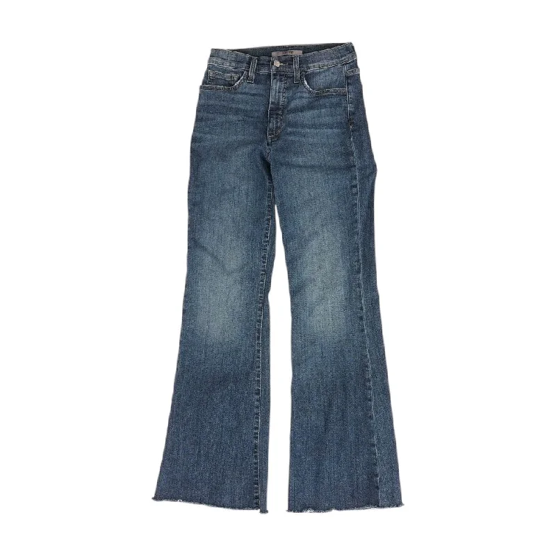 Blue Solid Flare Regular Jeans Stylish Cargo Style Jeans