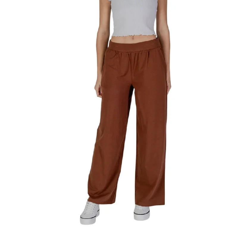 Brown Cotton Jeans & Pant Elegant Tapered Leg Denim