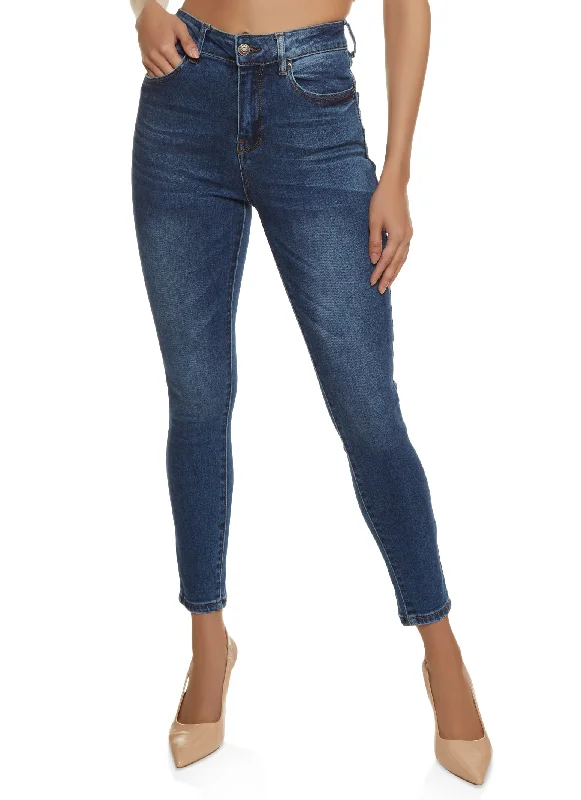 WAX Cropped High Rise Skinny Jeans Trendy Bootcut High-Waisted Jeans