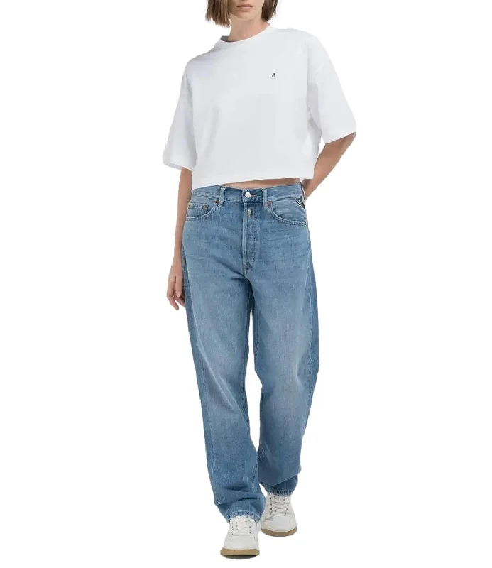Jeans Replay donna modello 90' blu chiaro Trendy Classic Fit Jeans
