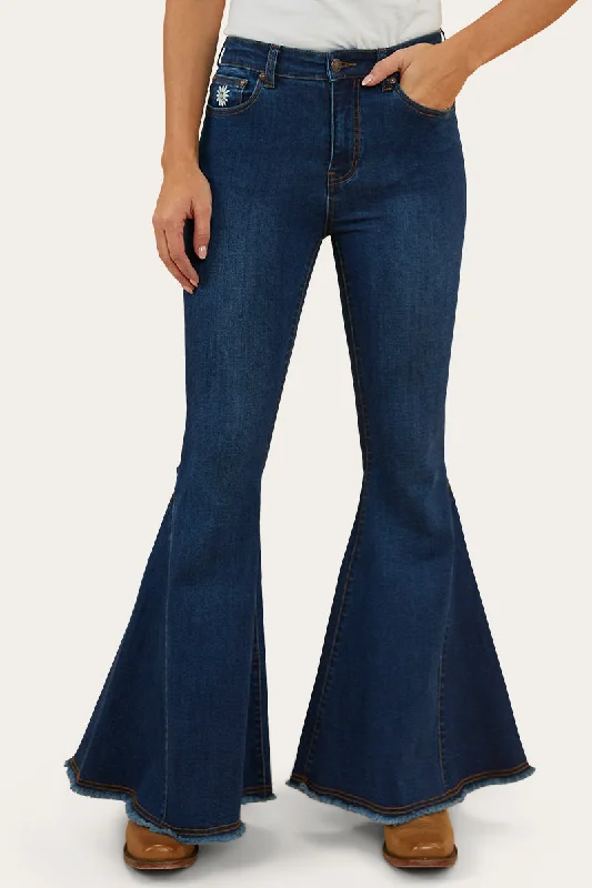 Fields Womens Super Flare Jeans - Classic Blue Elegant Skinny Leg Jeans