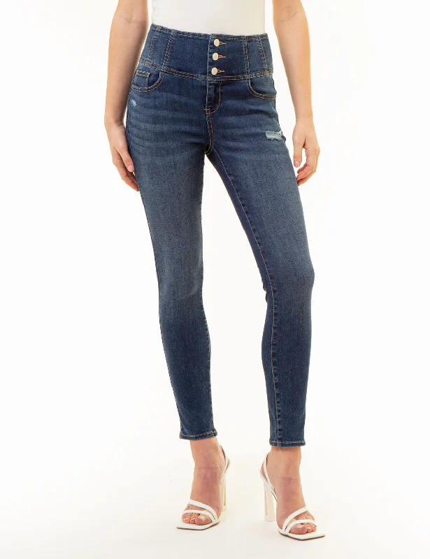 HIGH RISE CORSET SKINNY JEANS Comfortable Flare Leg Jeans