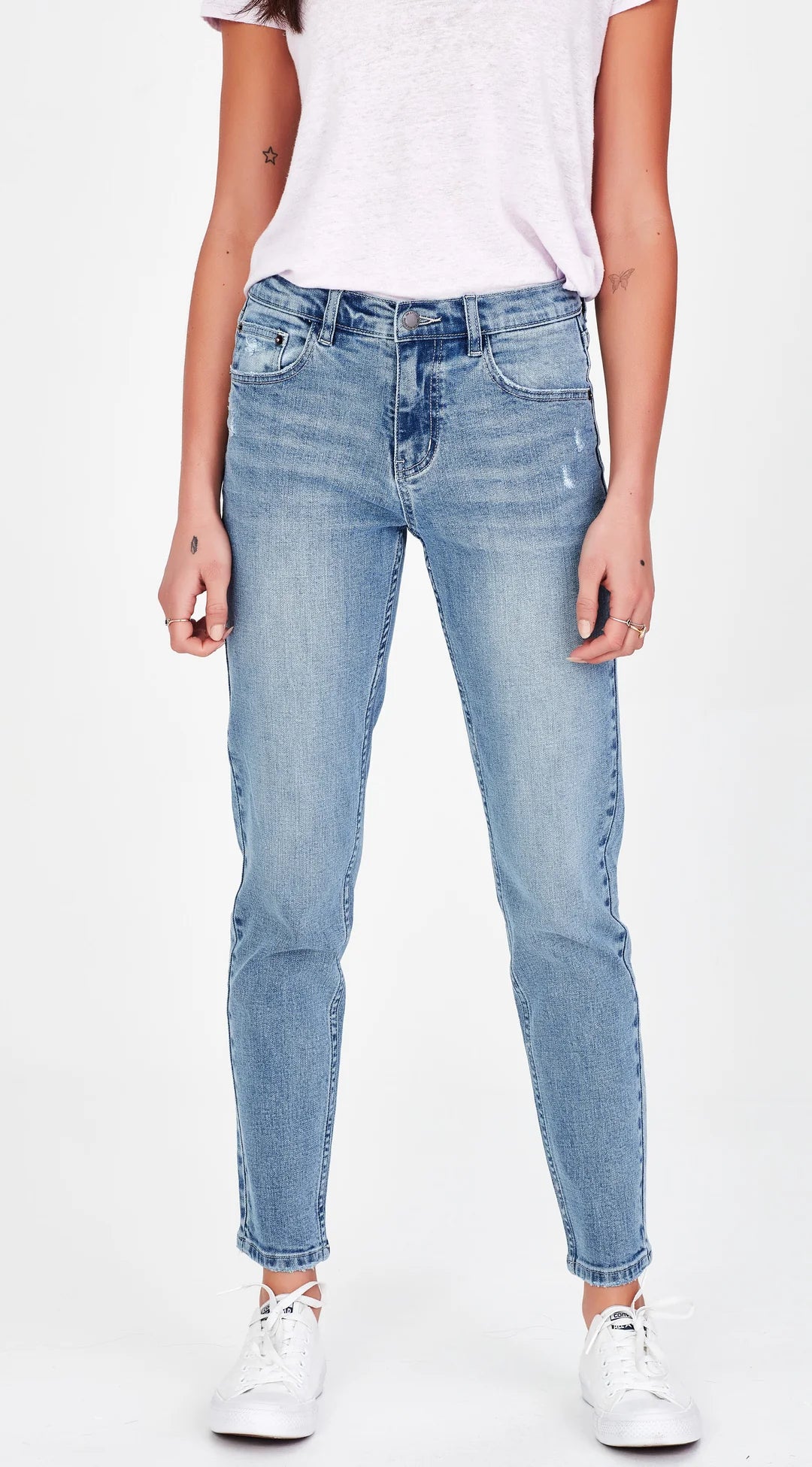 Junkfood Kailey Jeans Short Stuff - dark blue Chic Faded Blue Jeans