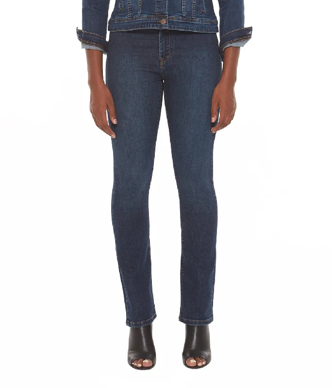Kristine-CSN Mid-Rise Straight Jeans Stylish High-Waist Skinny Denim