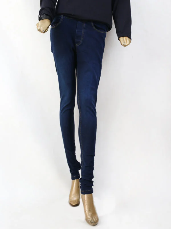 LJ08 Stretchable Denim Jeans For Womens Dark Blue Comfortable Dark Wash Jeans