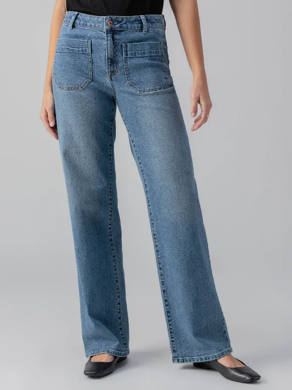 Marine Extended Standard Rise Jeans Sapphire Dream Trendy Layered Pocket Jeans