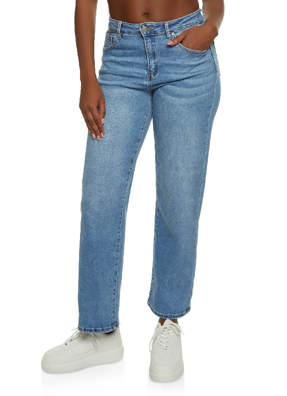 WAX Straight Leg Jeans Casual Bootcut Ripped Jeans