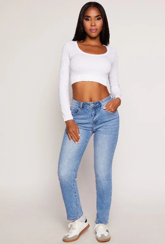 WAX Whiskered Straight Leg Jeans Comfortable Jogger Style Jeans