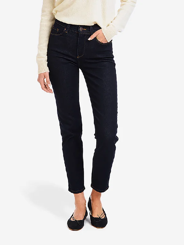 Mom Oliver Jeans Fashionable Raw Edge Jeans