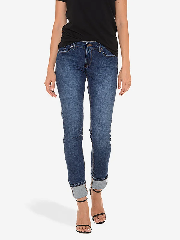 Slim Straight Ridge Jeans Classic Blue Denim Jeans