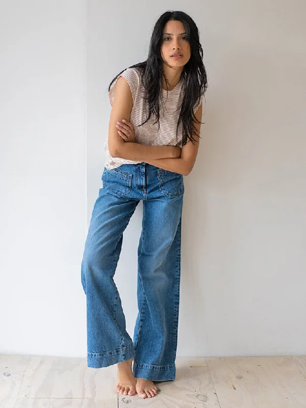 Sessun Johnny O Jeans in Vintage Blue Stylish High-Waist Jeans