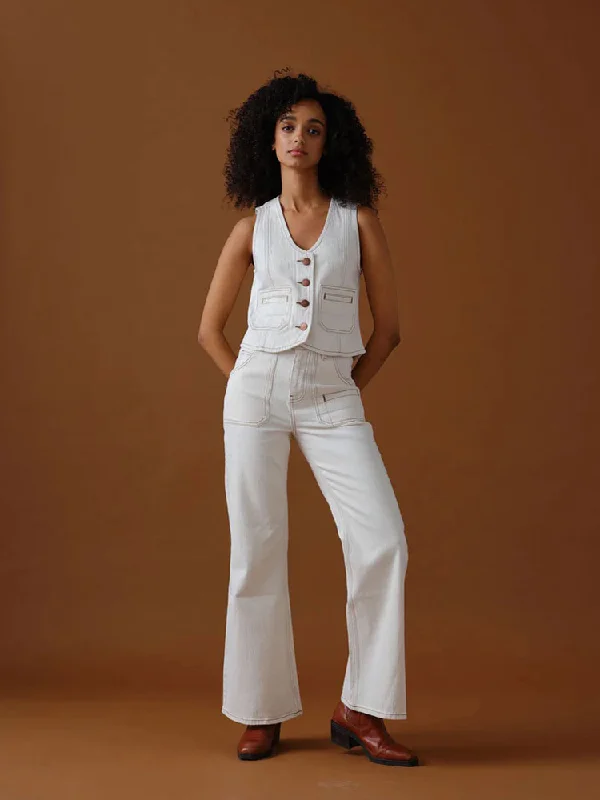 Seventy + Mochi Queenie Jeans Ecru Denim Trendy Skinny High-Waist Jeans